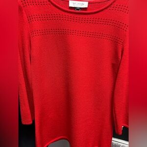 St. John Vibrant Red Knit Sweater